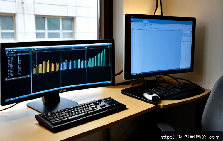 관수동 STATUS_ILLEGAL_INSTRUCTION - Photorealistic remote-support workstation in a compact Jongno-style office, desktop monitor showing ...