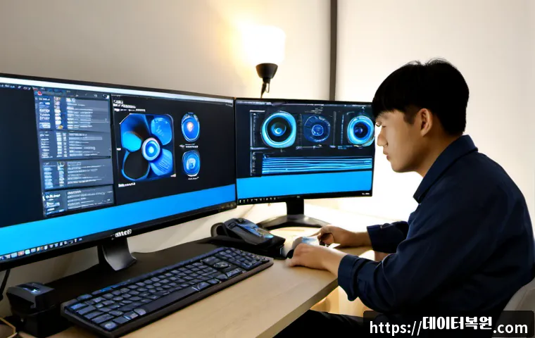 거여동 STATUS_KERNEL_MODE_EXCEPTION - Photorealistic IT support workstation in a compact apartment office near a leafy Seoul hillside, ult...