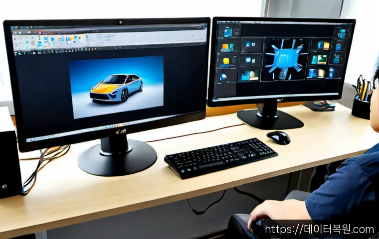 중랑구 출장방문윈도우 windows 설치 - Photorealistic remote IT technician installing a desktop operating system on a modern all-in-one off...