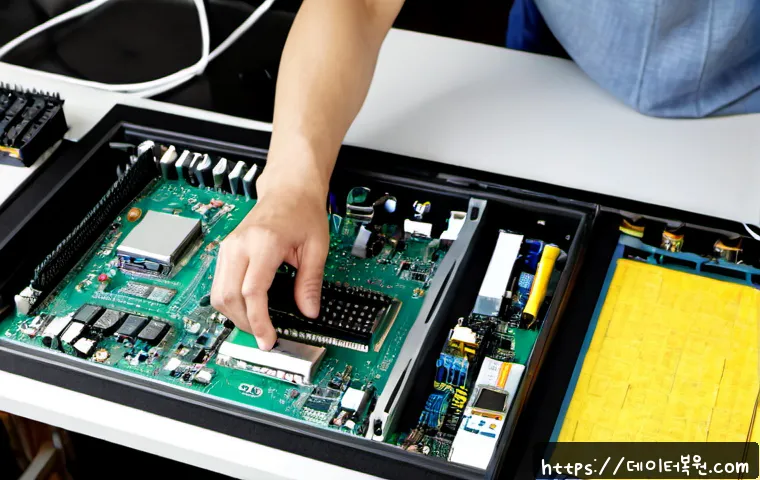 망원동 아이맥 판매 및 수리 - Photorealistic electronics repair workspace in Mangwon-dong, Seoul, a slim silver all-in-one desktop...