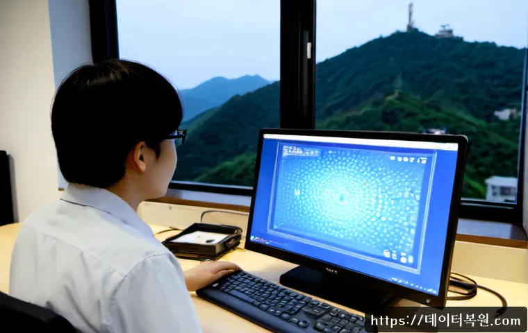 효창동 HAL_INITIALIZATION_FAILED - Photorealistic IT workstation in a compact Hyochang-dong office, engineer studying a desktop monitor...