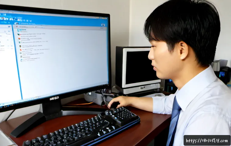 홍파동 STATUS_DEVICE_OFFLINE - Photorealistic IT support workstation in a compact Hongpa-dong office, desktop monitor showing a cle...