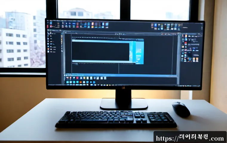 서원동 STATUS_SYSTEM_PROCESS_TERMINATED - Photorealistic remote-support workstation in a compact Korean apartment office, desktop monitor show...