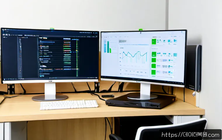 역삼동 나스 nas 설정및수리 - Photorealistic IT support workstation in Yeoksam-dong, technician installing and testing a compact m...