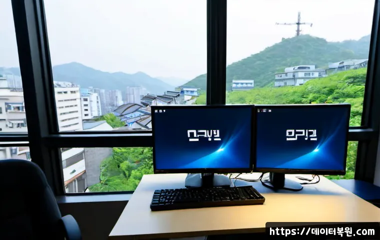 봉원동 HAL_INITIALIZATION_FAILED - Photorealistic IT support workstation in a compact Bongwon-dong hillside apartment office, dual moni...