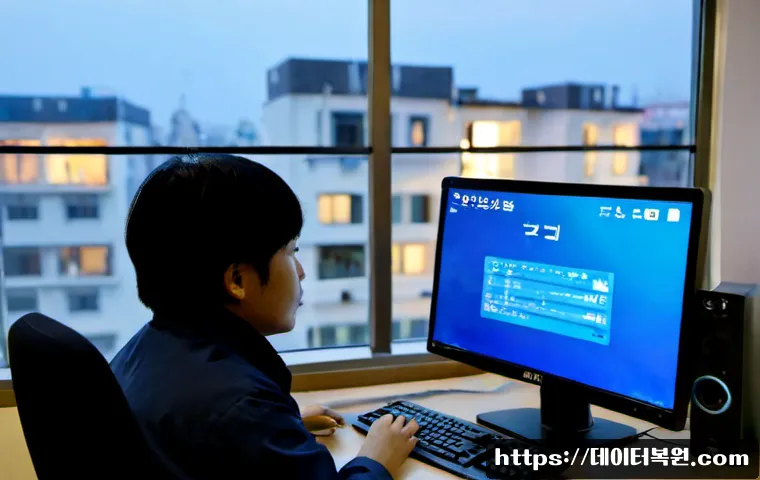 능곡동 IRQL_NOT_LESS_OR_EQUAL - Photorealistic remote-support workstation in a compact Neunggok-dong apartment office, desktop monit...