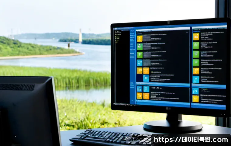 고덕동 centos재설치 포맷  초기화 - Photorealistic IT technician at a dual-monitor workstation reinstalling a Linux-based server system,...