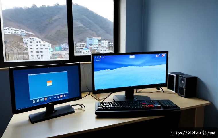 홍제동 STATUS_KERNEL_THREAD_TIMEOUT - Photorealistic remote-support scene in a compact Hongje-dong apartment office, an ultrawide monitor ...