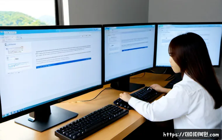 덕양구 STATUS_INVALID_PAGE - Photorealistic IT support workstation in a modern office near low-rise apartment neighborhoods and s...