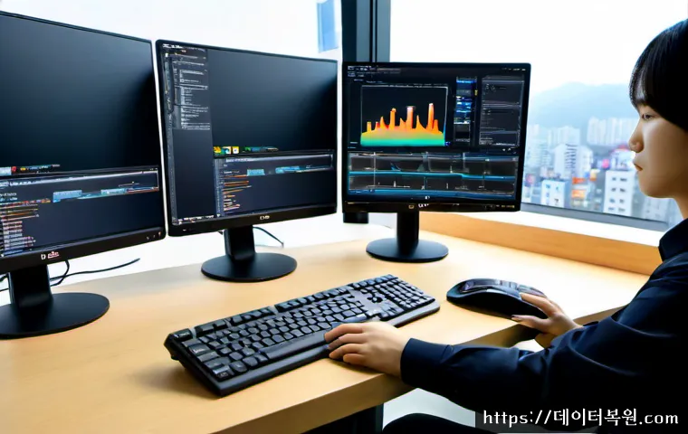 벽제동 STATUS_KERNEL_BOOT_DRIVE_ERROR - Photorealistic IT support workstation in a quiet Byeokje-dong office, desktop tower opened beside du...