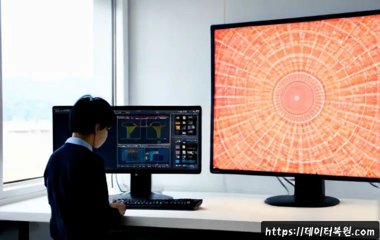 사간동 STATUS_FLOAT_INEXACT_RESULT - Photorealistic remote-support workstation in a quiet Sagandong studio, dual monitors showing a compl...