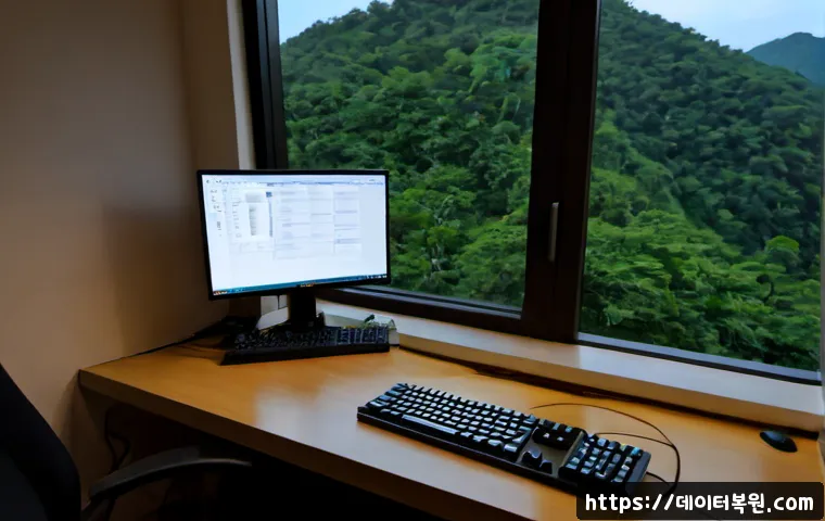 북한동 STATUS_KERNEL_POWER_FAILURE - Photorealistic remote-support workstation in a quiet Bukhan-dong apartment, desktop computer abruptl...