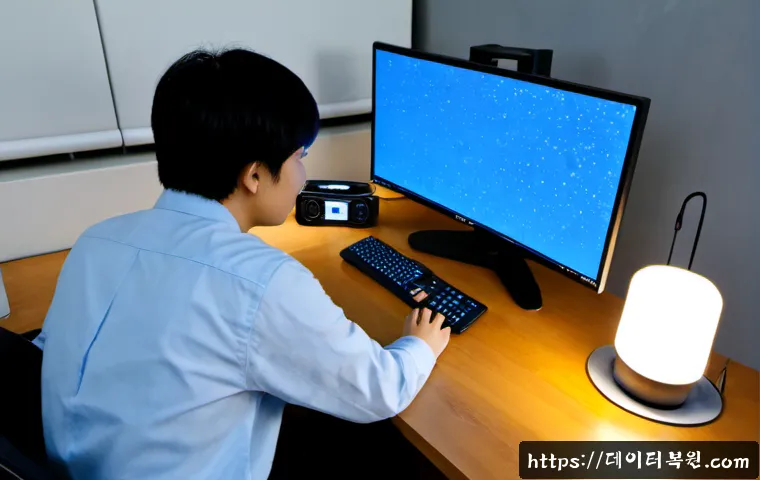 동숭동 PAGE_FAULT_IN_NONPAGED_AREA - Photorealistic remote-support workstation in a compact Dongsoong-dong design studio, dual monitors s...