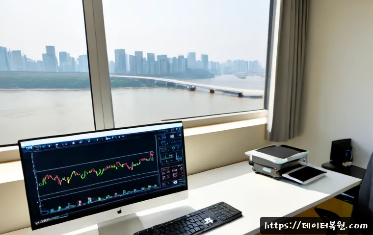 암사동 SESSION_HAS_VALID_VIEWS_ON_EXIT - Photorealistic IT support workstation in a quiet Amsa-dong apartment office, ultrawide monitor showi...