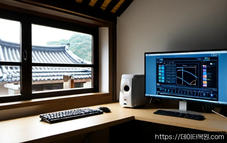 사간동 STATUS_KERNEL_MODULE_NOT_FOUND - Photorealistic remote-support workstation inside a quiet Sagandong design studio, desktop monitor sh...