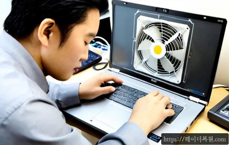 중부면 노트북 laptop 출장방문수리점 - Photorealistic onsite laptop repair in a quiet suburban Korean home office, technician carefully rep...
