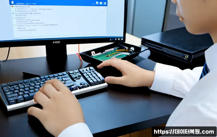 노원구 KERNEL_DATA_INPAGE_ERROR - Photorealistic remote IT support scene in a compact Nowon-gu apartment office, desktop workstation s...