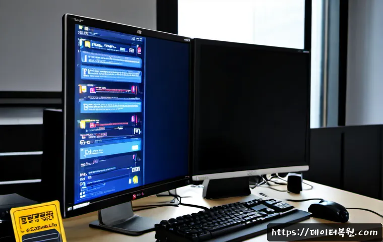 남영동 STATUS_KERNEL_BOOT_DRIVE_ERROR - Photorealistic IT support workstation in Namyeong-dong, Seoul, showing a desktop tower opened beside...