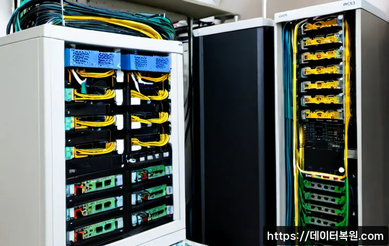 옥길동 네트워크구축 설정 및 세팅오류해결 - Photorealistic IT technician configuring a compact network rack in a modern Ok-gil-dong apartment of...