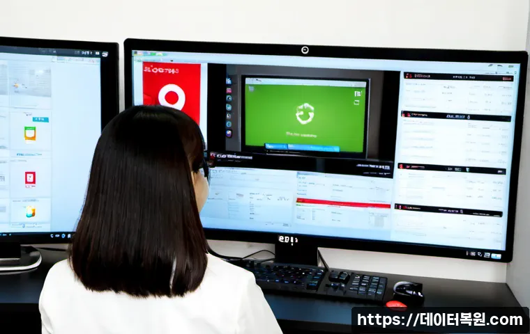 순화동 STATUS_KERNEL_ACCESS_DENIED - Photorealistic IT support workstation in a modern office near Sunhwa-dong, dual monitors displaying ...