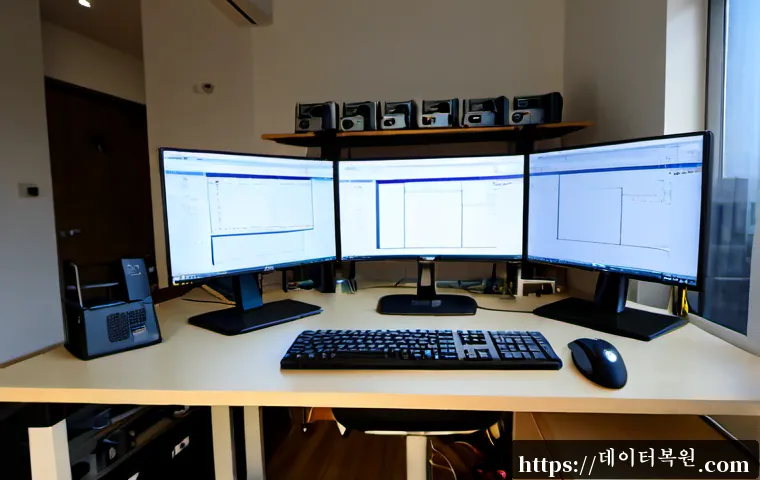 신월동 HARDWARE_MEMORY_FAILURE - Photorealistic remote-support workstation in a compact Sinwol-dong apartment office, desktop tower o...