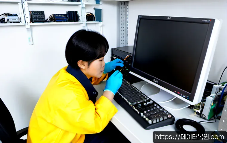 경안동 아이맥 판매 및 수리 - Photorealistic premium all-in-one desktop computer repair bench in a compact Gyeongan-dong electroni...