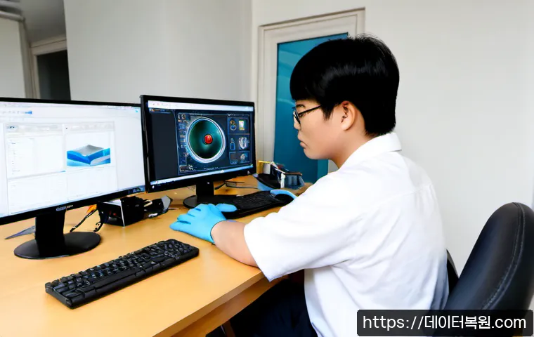 장위동 HARDWARE_FAILURE - Photorealistic IT repair workstation in a compact Jangwi-dong apartment office, desktop computer ope...