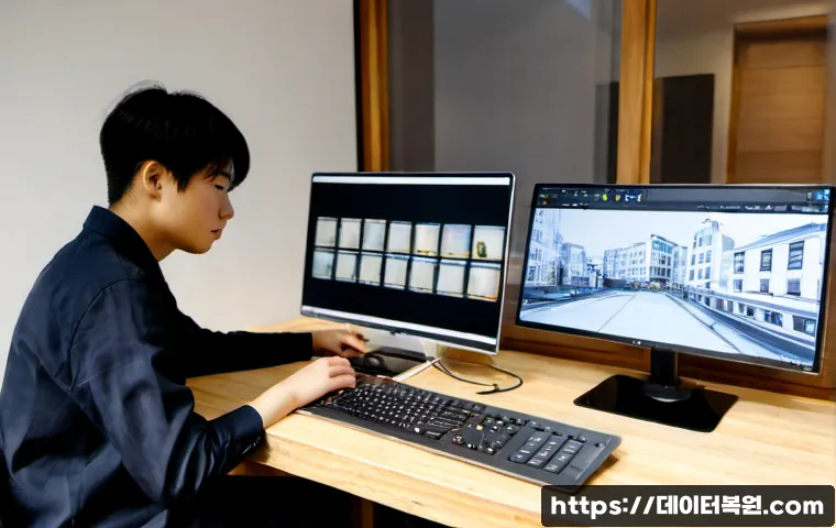 상수동 부팅안됨 - Photorealistic remote-support scene in a compact Sangsu-dong creative studio, desktop workstation st...