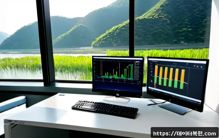광진구 STATUS_RESOURCE_NOT_OWNED - Photorealistic IT support workstation in a modern Gwangjin-gu apartment office, dual monitors showin...