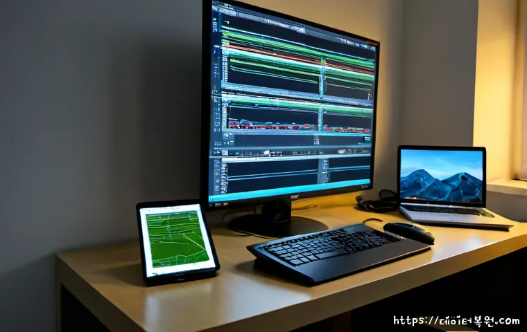 소하동 STATUS_STACK_OVERFLOW - Photorealistic remote-support workstation in a modern apartment near a quiet Korean satellite-city g...