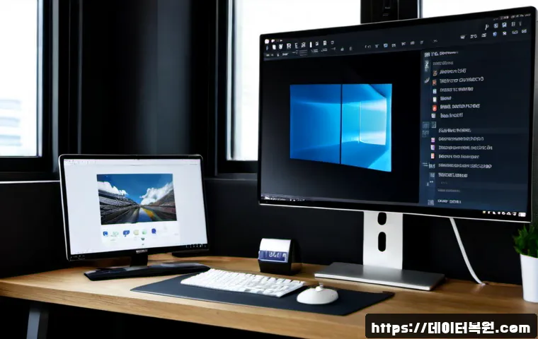 신사동 STATUS_KERNEL_BOOT_DRIVE_ERROR - Photorealistic premium Sinsa-dong creative studio workstation, sleek desktop computer frozen on a da...