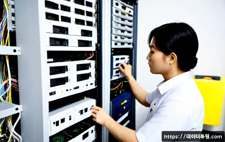 조원동 server출장방문수리점 - Photorealistic onsite server repair in a compact modern office near a quiet residential commercial d...
