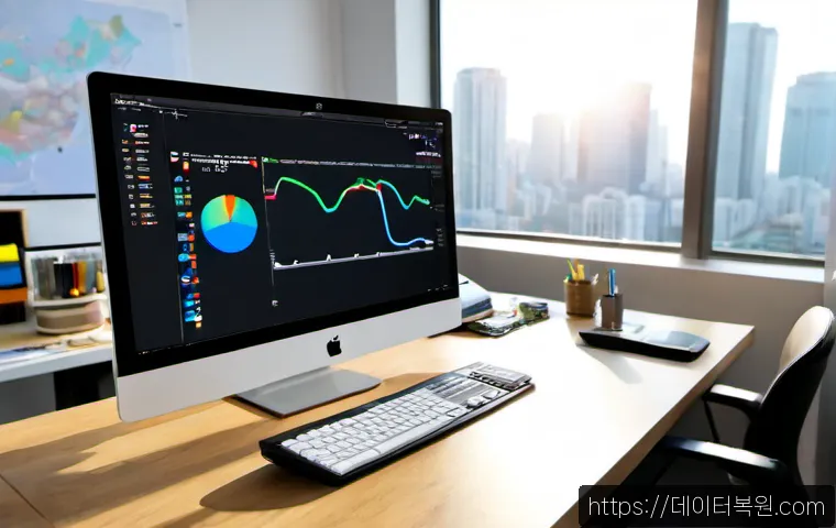 강남구 STATUS_DISK_FULL - Photorealistic Gangnam creative studio, a stressed product designer at a sleek workstation facing a ...