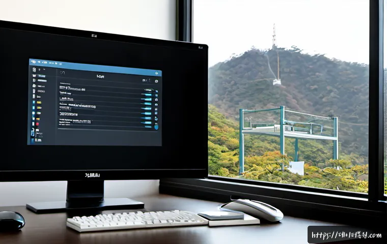 남산동 STATUS_PAGEFILE_MISSING - Photorealistic remote-support workstation in a compact Namsan-dong apartment office, dual monitors s...