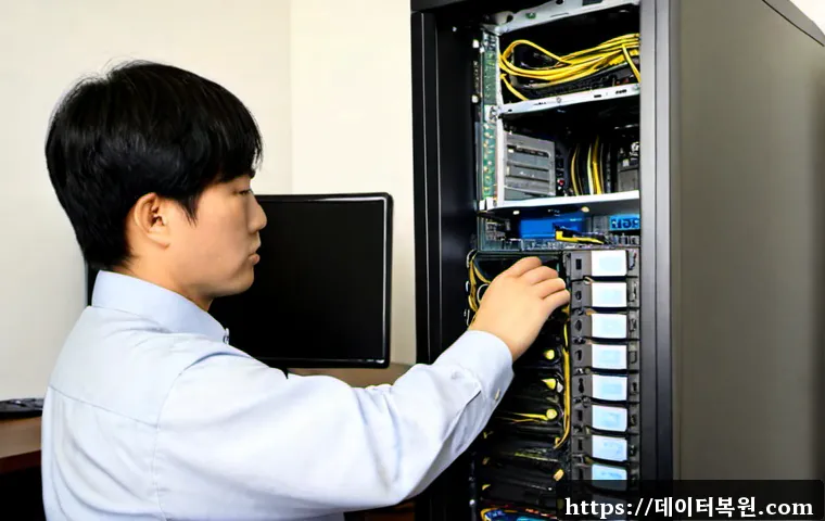 고봉동 UNMOUNTABLE_BOOT_VOLUME - Photorealistic IT support workstation in a quiet Goyang suburban office, technician inspecting an op...