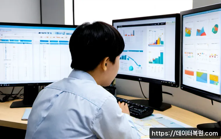견지동 STATUS_INSUFFICIENT_RESOURCES - Photorealistic software support workstation in a compact Gyeonji-dong design office, frustrated tech...