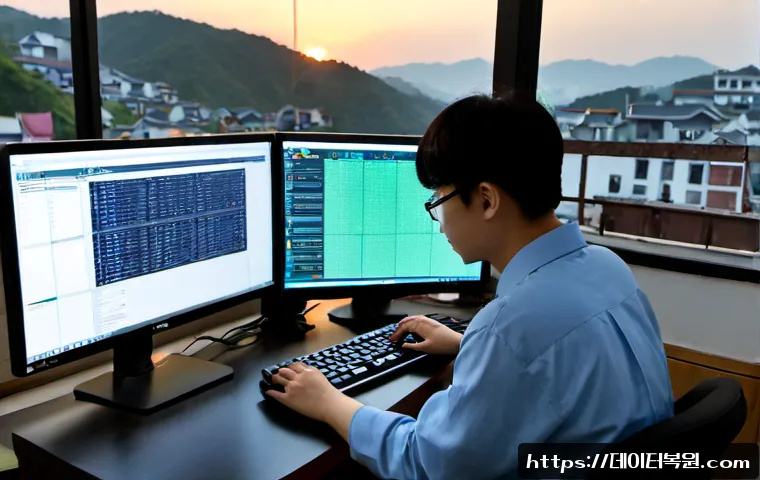 청파동 ATTEMPTED_EXECUTE_OF_NOEXECUTE_MEMORY - Photorealistic remote-support workstation in a compact Cheongpa-dong apartment office, a software en...