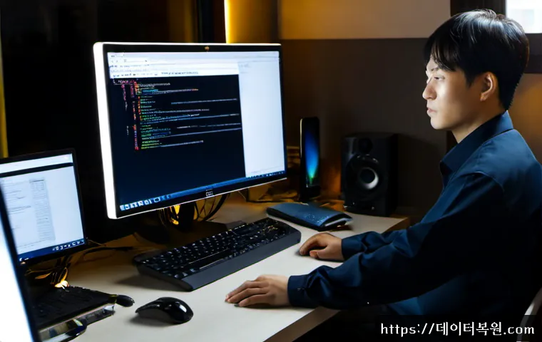 화양동 linux재설치 포맷  초기화 - Photorealistic IT support workstation in a compact Hwayang-dong apartment, technician reinstalling L...