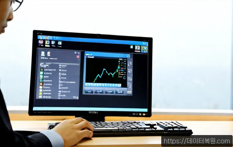 토정동 Press Ctrl Alt Del to restart - Photorealistic remote-support workstation in a compact Mapo-style office, desktop monitor showing a ...