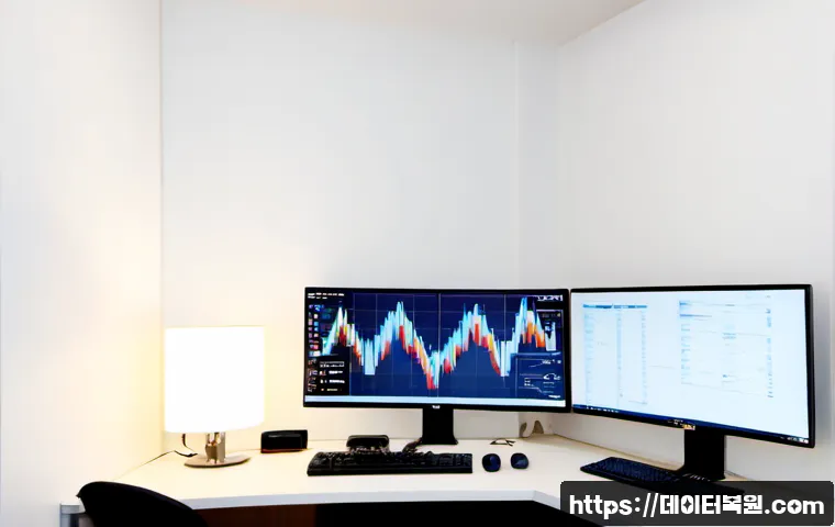한남동 STATUS_KERNEL_DRIVER_CORRUPTION - Photorealistic IT support workstation in a refined Hannam-dong style apartment office, dual monitors...