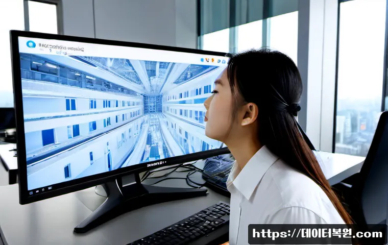 삼성동 컴퓨터멈춤 - Photorealistic IT support scene in a sleek Samsung-dong office tower, a frustrated designer facing a...