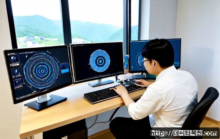 옥길동 STATUS_FLOAT_UNDERFLOW - Photorealistic remote-support workstation in a modern apartment near a quiet suburban Korean new-tow...