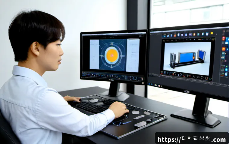 덕이동 STATUS_IMAGE_INVALID - Photorealistic modern product design workstation in a quiet suburban Korean office district, industr...