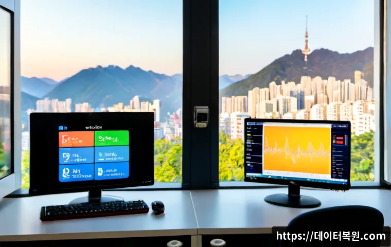 불광동 USER_MODE_HEALTH_MONITOR - Photorealistic remote health-monitoring workstation in a compact Bulgwang-dong apartment, dual displ...