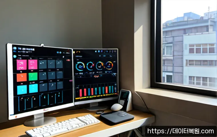 송천동 USER_MODE_HEALTH_MONITOR - Photorealistic health-monitoring workstation in a compact Songcheon-dong apartment, desktop dashboar...