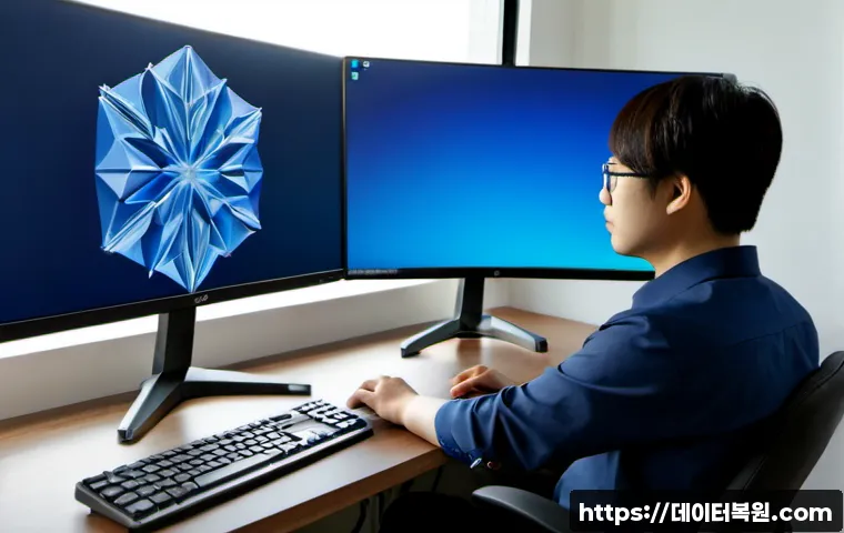 노원구 WATCHDOG_VIOLATION - Photorealistic IT support workstation in a compact Nowon-gu apartment office, dual monitors showing ...