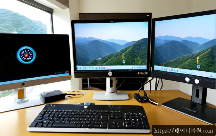 은평구 STATUS_IMAGE_ACCESS_DENIED - Photorealistic remote-support workstation in Eunpyeong-gu, Seoul, an IT specialist facing dual monit...