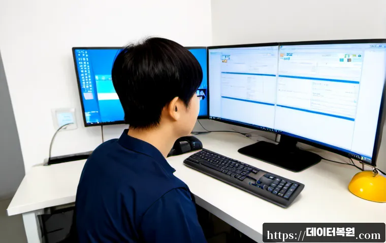 녹번동 STATUS_KERNEL_UNSUPPORTED_DEVICE - Photorealistic IT support workstation in a compact Nokbeon-dong office, technician connecting an old...
