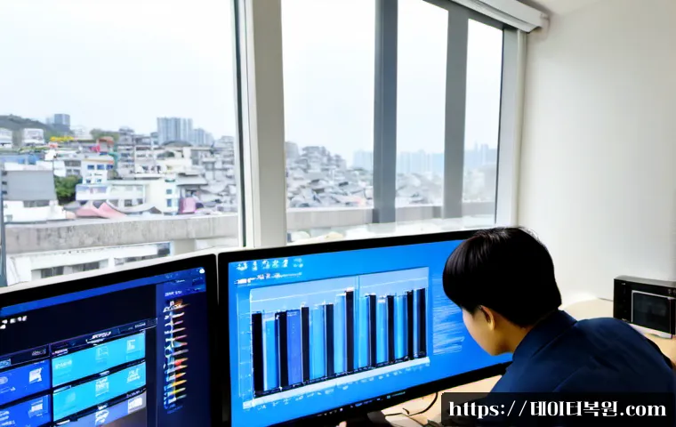 학온동 STATUS_KERNEL_THREAD_FAILURE - Photorealistic IT support workstation in a quiet Korean mixed-use neighborhood office, ultrawide mon...