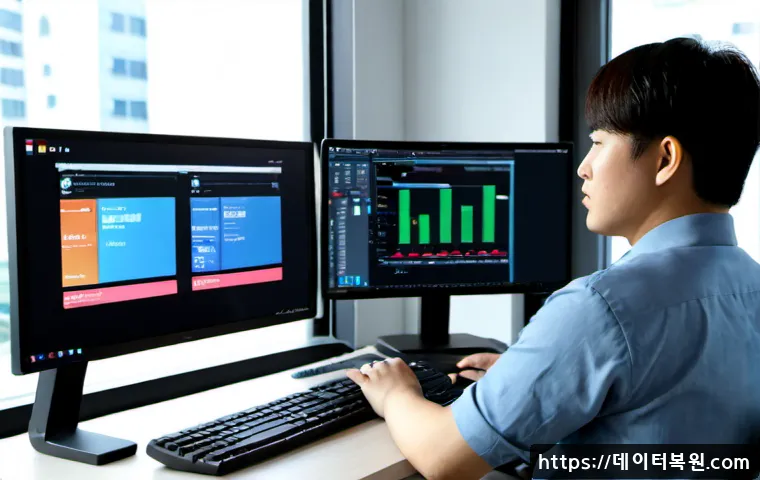 청룡동 VENDOR_DEFINED_ERROR - Photorealistic remote-support workstation in a compact apartment office, dual monitors showing a cle...